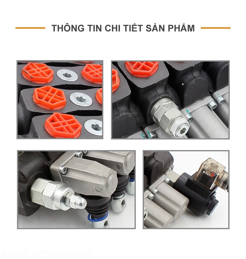 SD8-Electric unloading valve Điều khiển thủ công Xy lanh 5 Van định hướng phân đoạn